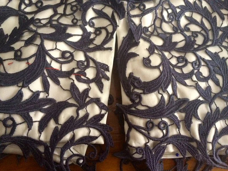 Marfy 0757 free skirt sew along P5A - sewing with Guipure and Neoprene...otherwise known as one extreme to the other!