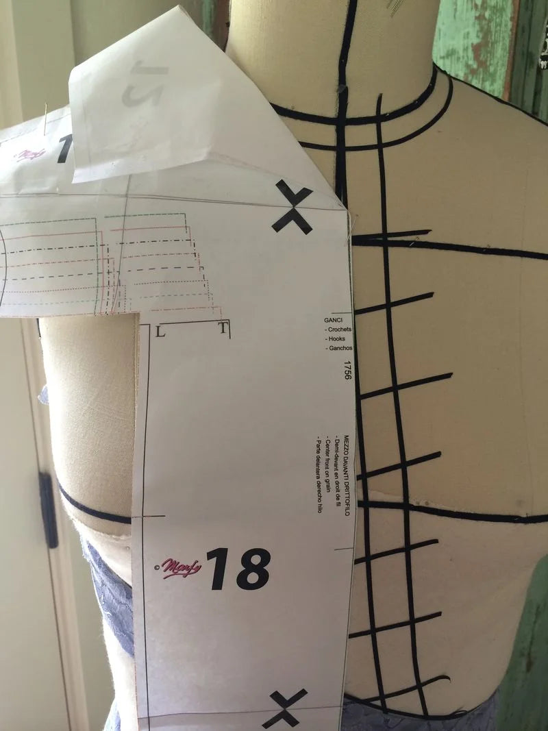 Marfy sew along 1756 Pt 8 - Hair canvas, fusible prep and roll lines